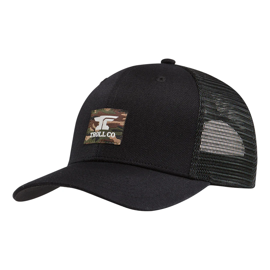Anvil Woven Label Curved Brim Trucker Hat