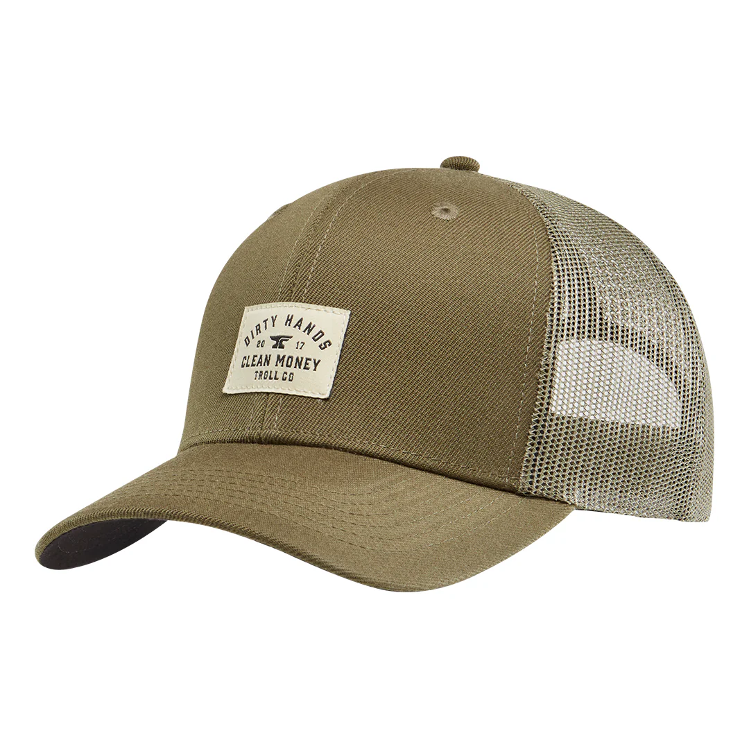 DHCM Woven Label Curved Brim Trucker Hat
